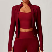 slim fit zipper workout jacket, view 7 - MRSLM