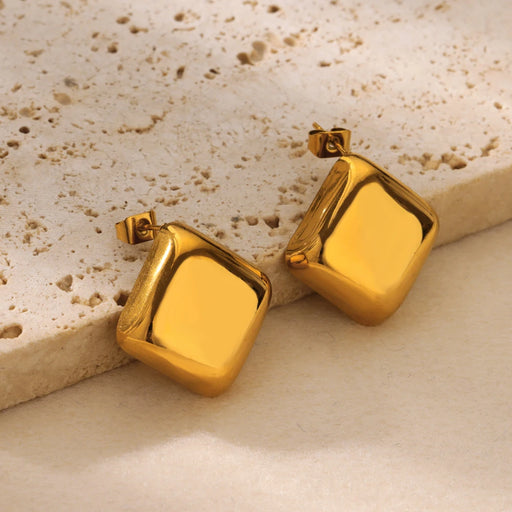 geometric square stud earrings - MRSLM