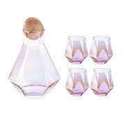 Glass carafe set with wood lid, view 4 - MRSLM