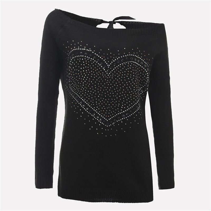 women's knitted pullover sweater, view 8 - MRSLM