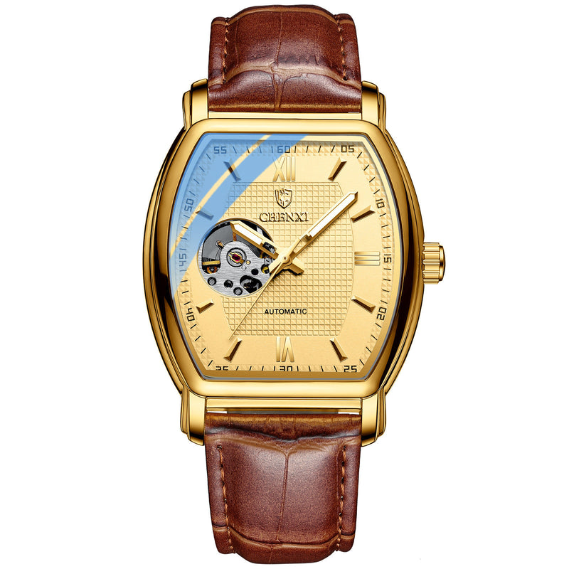 men's square hollow mechanical watch, view 6 - MRSLM