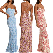 women's backless lace-up long dress, view 2 - MRSLM
