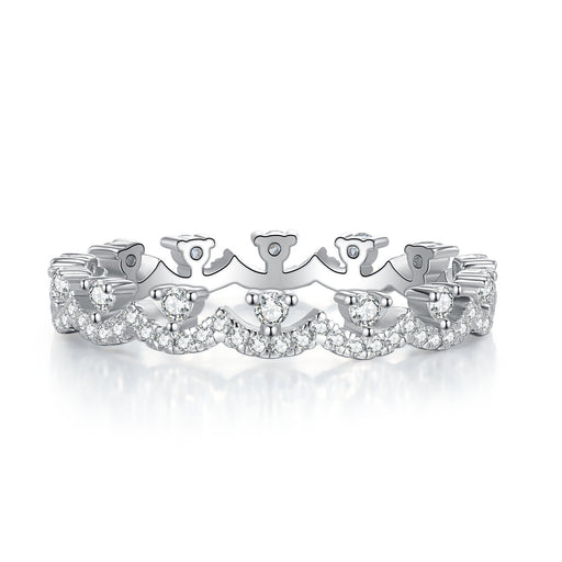 women's thin stacked silver ring, view 6 - MRSLM