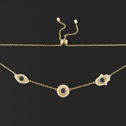lucky eye gold necklace, view 4 - MRSLM