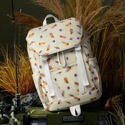 striped commuter travel backpack, view 3 - MRSLM