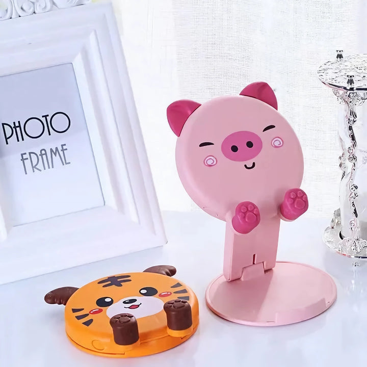 Cute Pig Tiger Foldable Phone & Tablet Stand - Adjustable Desktop Holder