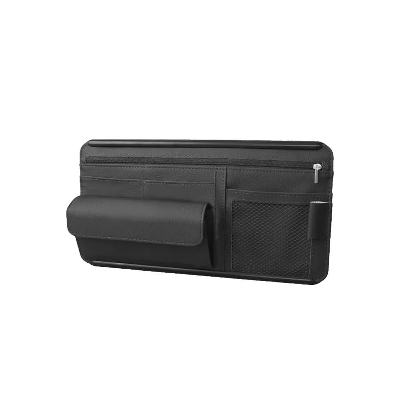 pu leather car sun visor organizer, view 2 - MRSLM