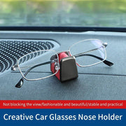 leather and zinc alloy car glasses holder, view 6 - MRSLM