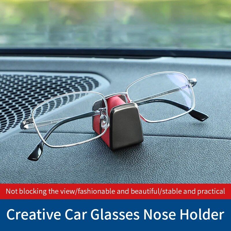 leather and zinc alloy car glasses holder, view 6 - MRSLM
