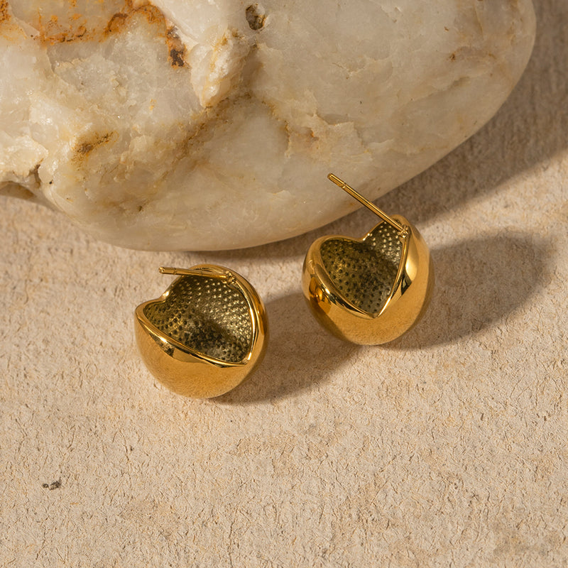 gold plated cutout drop earrings, view 6 - MRSLM