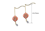 natural carnelian water drop ear wires, view 2 - MRSLM