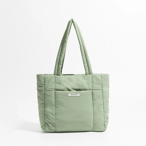 quilted puffy cotton tote bag, view 6 - MRSLM