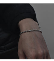 men's sterling silver distressed bracelet, view 2 - MRSLM