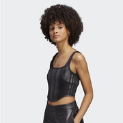 boned corset faux leather tank top - MRSLM