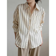 Striped office blouse, view 5 - MRSLM