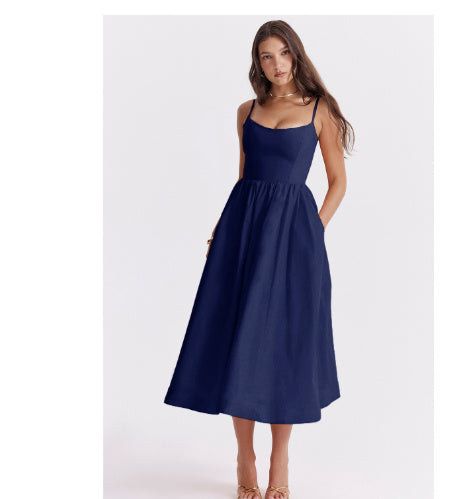 retro square collar swing dress, view 11 - MRSLM