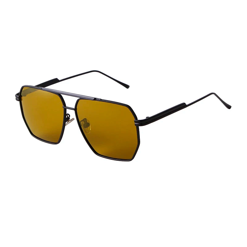 retro metal oversized polarized square sunglasses, view 6 - MRSLM