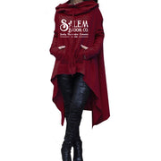 women's irregular hem hooded sweater, view 8 - MRSLM