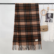 Checkered shawl scarf, thick warm wrap, view 2 - MRSLM