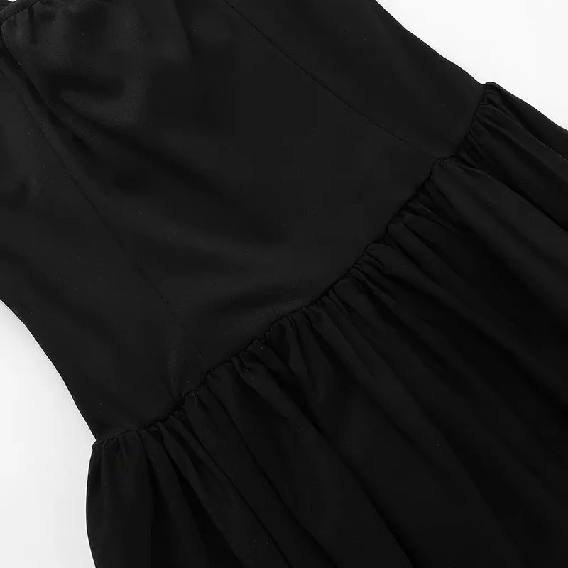 black spaghetti strap maxi dress, view 9 - MRSLM