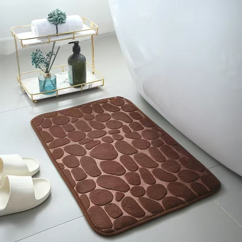 embossed cobblestone memory foam bath mat, view 7 - MRSLM