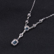 luxury silver natural gem necklace - MRSLM