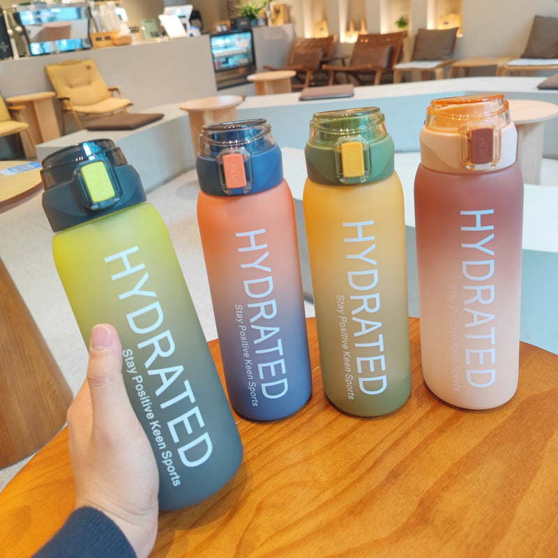 large capacity gradient frosted water bottle, view 8 - MRSLM