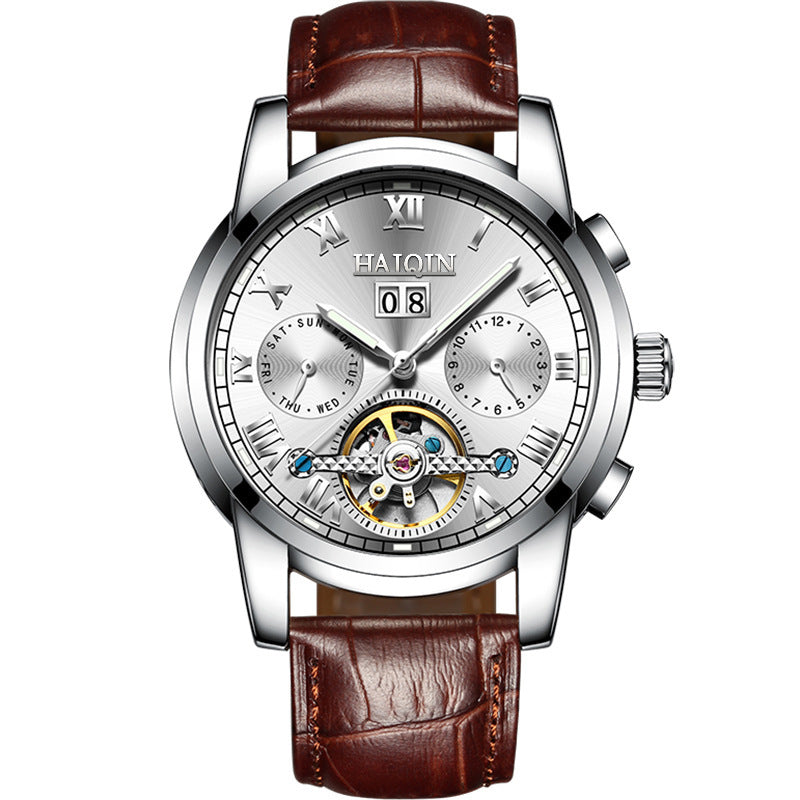 men's luminous hollow automatic mechanical watch, view 12 - MRSLM