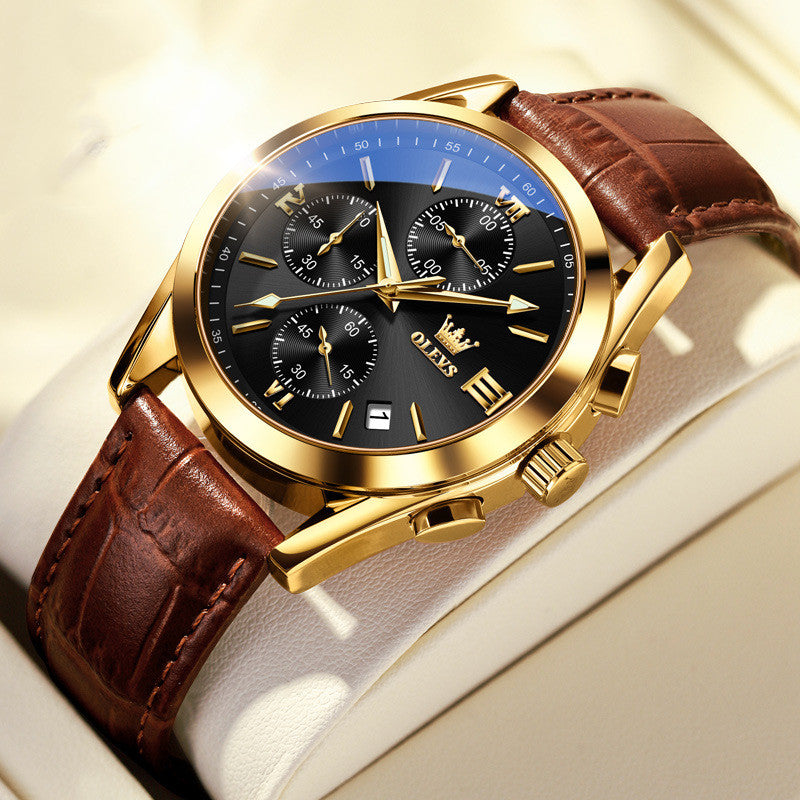 men's three-eye calendar sports watch, view 6 - MRSLM