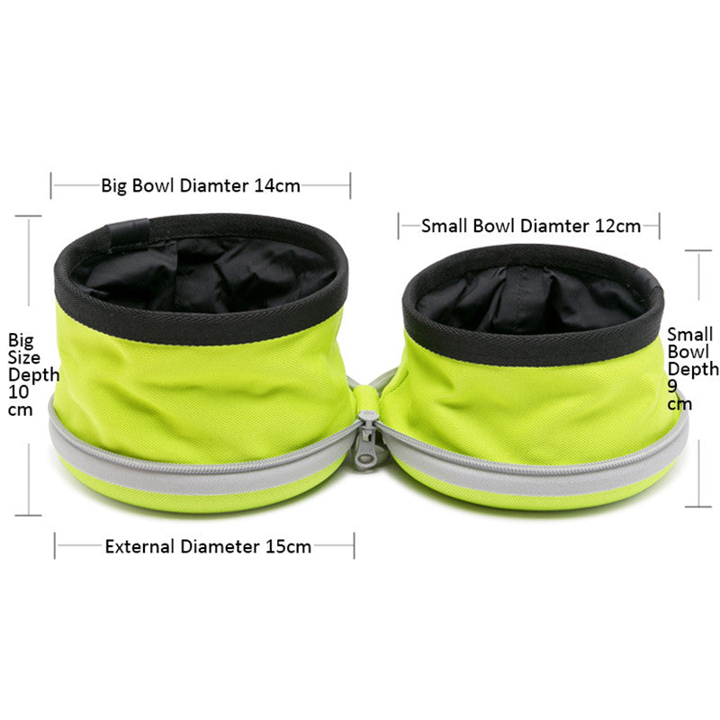 collapsible double dog bowl, view 10 - MRSLM