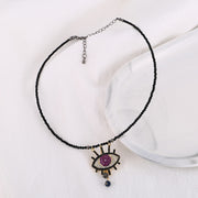crystal eye pendant necklace, view 4 - MRSLM
