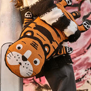 knitted tiger cushion, view 4 - MRSLM
