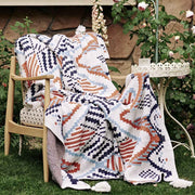 boho geometric thin cotton blanket, view 4 - MRSLM