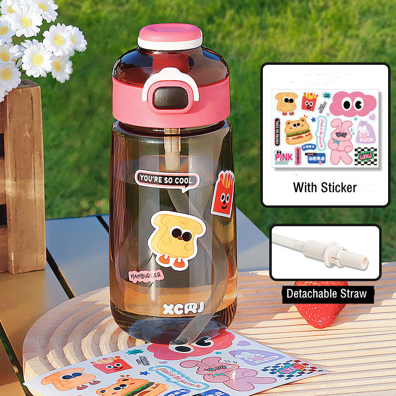 700ml plastic water bottle with straw, view 5 - MRSLM