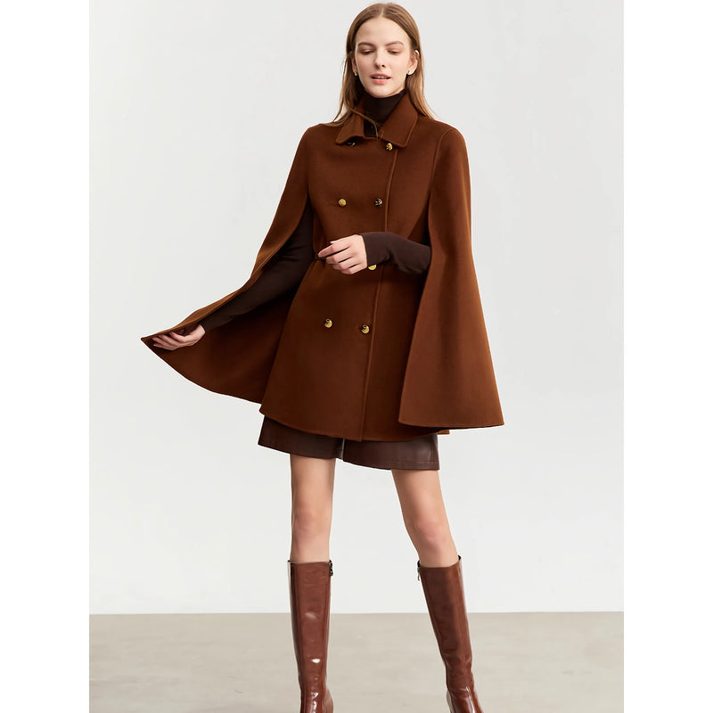 vintage wool cashmere cape coat, view 4 - MRSLM