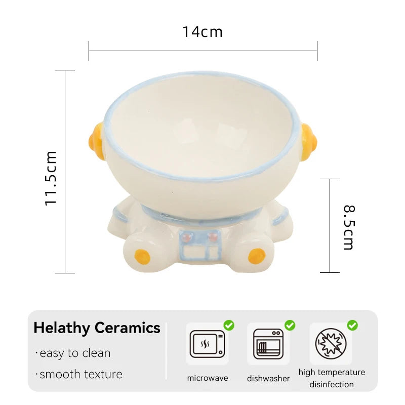 astronaut ceramic pet bowl, view 9 - MRSLM
