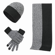 Men's knit hat, scarf and gloves winter set, view 8 - MRSLM