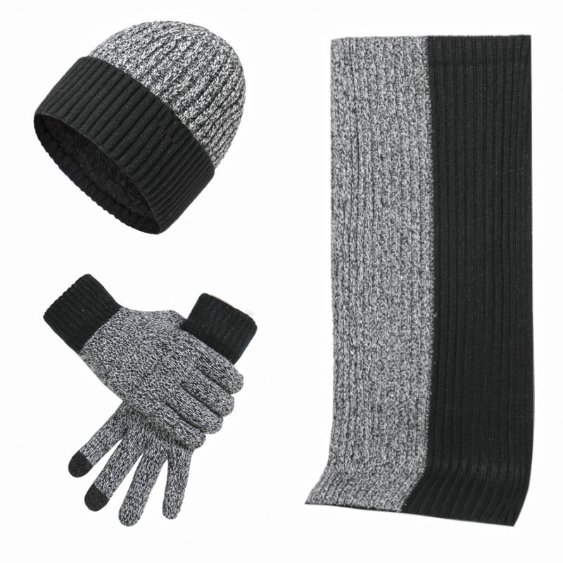 Men's knit hat, scarf and gloves winter set, view 8 - MRSLM