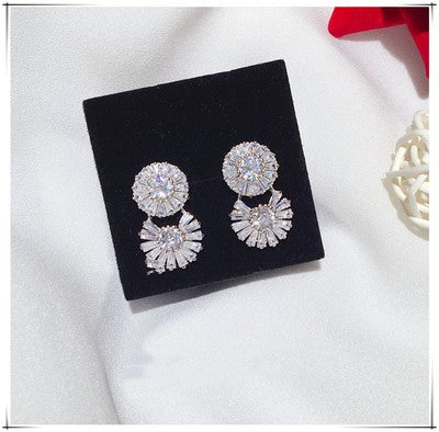 Zircon Crystal Earrings Tassels Long Fashion Women