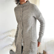 Women's long knit pocket cardigan - MRSLM