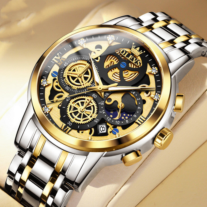 men's quartz chronograph watch, view 6 - MRSLM