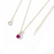 Silver red corundum necklace, view 4 - MRSLM