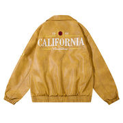 embroidered PU leather jacket, view 5 - MRSLM