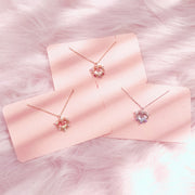 sterling silver peach amethyst heart necklace, view 6 - MRSLM