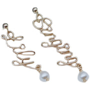 pearl letter name earring, view 5 - MRSLM
