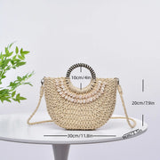 Handmade woven seashell crossbody handbag, view 6 - MRSLM