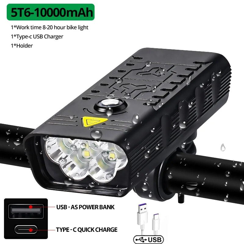 ultrabright 5000 lumens usb rechargeable bike light, view 6 - MRSLM