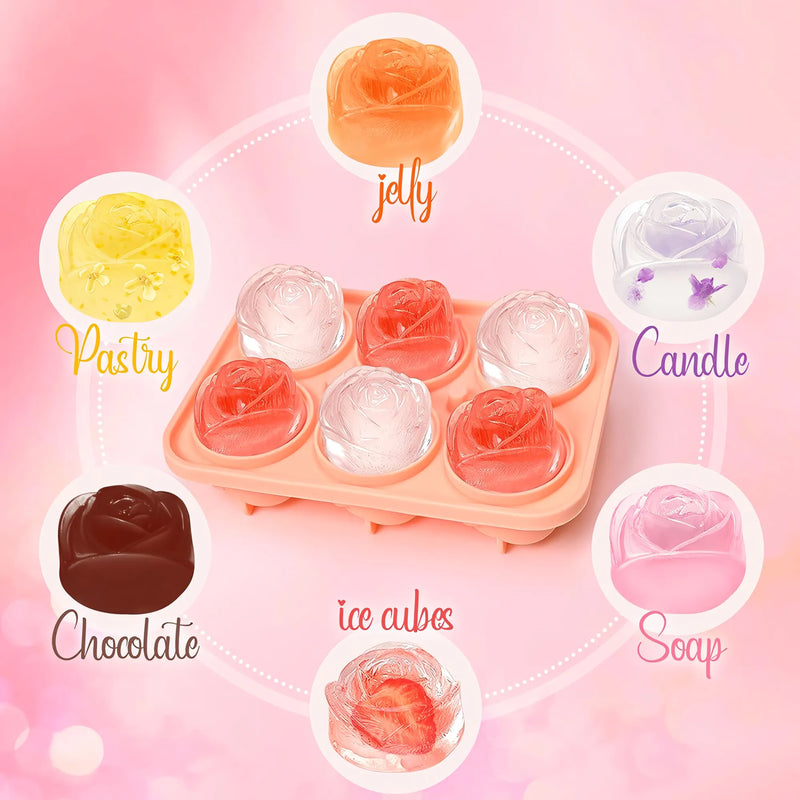 rose-shaped silicone ice cube tray with lid, view 6 - MRSLM
