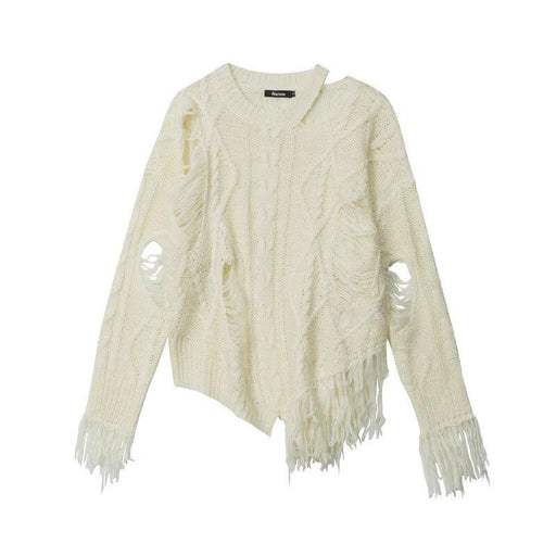 knitted hollow out pullover, view 2 - MRSLM