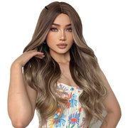 gradient gray brown curly wig, view 5 - MRSLM